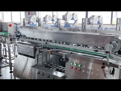 青紙缶のラベルを貼る方法 水平のペストラベル